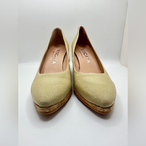 NWT Viscata Roses Canvas Wedge Pumps (U Cut) Sage Green Limited Edition EURO 36 - Picture 5 of 12